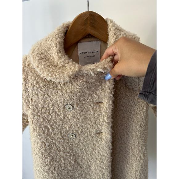 Janie & Jack Sherpa Beige Jacket Size 3-4 - Picture 5 of 8